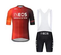 SGCIKER 2024 Pro Team INEOS Grenadier maglia da ciclismo set for uomini, manica corta abbigliamento ciclismo bici pantaloncini con bretelle set gel pad (L)