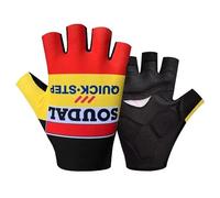 SGCIKER 2024 Pro Team SOUDAL QUICK STEP Guanti da ciclismo, guanti da bici sportivi estivi a mezze dita da uomo in gel (L)