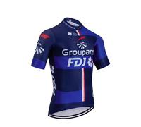 SGCIKER 2024 Uomo World Tour PRO Team Groupama FDJ Maglia da Ciclismo, Manica Corta Traspirante Camicia da Ciclismo MTB Abbigliamento da Bicicletta Camicia (XL)