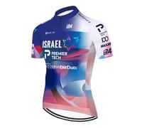 SGCIKER 2024 Uomo World Tour PRO Team Israel Maglia da Ciclismo, Manica Corta Traspirante Camicia da Ciclismo MTB Abbigliamento da Bicicletta Camicia (XL)