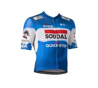 SGCIKER 2024 Uomo World Tour PRO Team SOUDAL Quick Step Maglia da Ciclismo, Manica Corta Traspirante Camicia da Ciclismo MTB Abbigliamento da Bicicletta Camicia (XL)