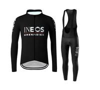 SGCIKER 2025 pro Team GRENADIER INEOS invernale in pile termico da Set di maglia da ciclismo,da uomo, a maniche lunghe più caldo, con imbottitura in ge (4XL)
