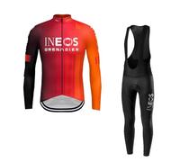 SGCIKER 2025 pro Team GRENADIER INEOS invernale in pile termico da Set di maglia da ciclismo,da uomo, a maniche lunghe più caldo, con imbottitura in ge (M)