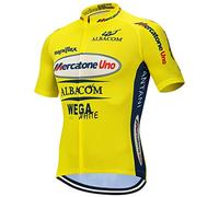 SGCIKER Marco Pantani Giallo Pro Team Retro Mercatone Uno Maglia da ciclismo per uomo, manica corta estiva traspirante MTB Abbigliamento da ciclismo Maglia da ciclismo (S)