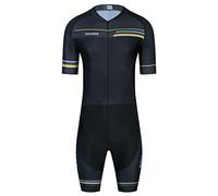 SGCIKER Tuta da uomo Skinsuit,Tuta da ciclismo Jumpsuit,Panno triathlon nero a maniche corte, nero, X-Large
