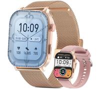 SGDDFIT AMOLED - Smartwatch da donna e da uomo con chiamate e Whatsapp, 2,01", con 123 modalità sportive, SpO2, sonno, impermeabile fino a 5 ATM, per Android e iOS (oro rosa)