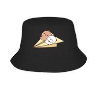SGDHJCFCV Panda Orso E Brownie Vero Amore Cappello da Secchio BUBU DUDU Coppia Street Style Cappelli da Pescatore per Unisex Casual Cappelli da Sole Cappelli Grafico