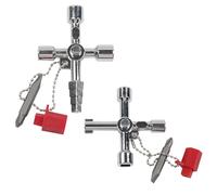 Sgehai 2 pezzi 4-modi chiave multifunzione,chiave contatore gas, chiave quadrata contatore per lega zinco,chiave di utility chiave a 4 vie,per elettrico acqua gas metro scatola armadio cabinet