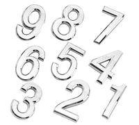 Sgerste, 9 pezzi autoadesivi 3D per numero civico con placca argento. Numeri autoadesivi da 1 a 9