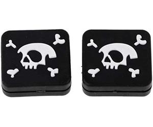 SGerste Cool Skull scheletro quadrato silicone racchetta ammortizzatore vibrazione ammortizzatore 2 pezzi (nero)