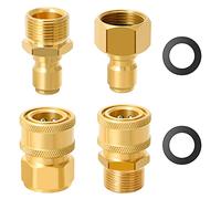 SGerste Kit di collegamento rapido per idropulitrice Sun Joe SPX3000, M22-15 mm filettato a 3/8 di pollice, raccordo rapido compatibile con Sunjoe, Campbell, Simoniz (M22-14 mm)