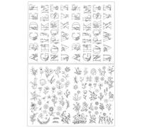 SGERUFZ 101 Pezzi Modelli da Ricamo Solubili in Acqua, Stabilizzatore Adesivo con Motivi Floreali, Punto Croce per Principianti, Ideale per Progetti Fai-da-Te e Esercizi su Tessuto