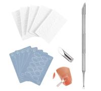SGERUFZ 1pcs Doppio Testa Spingi Cuticole in Acciaio Inossidabile con 10pcs Carta Smeriglio, Strumento Professionale per Manicure e Pedicure (Argento)
