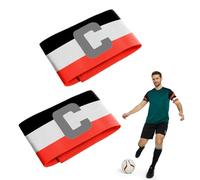 SGERUFZ 2 Pezzi Fascia da Capitano Calcio Professionale Fascia da Capitano Calcio Elastico Regolabile Polsino Elastico Regolabile in Velcro Standard C per Bambini Adulti Sport Calcio e Rugby