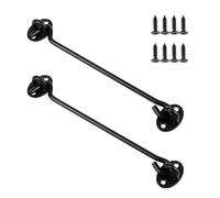 SGERUFZ 2 Pezzi Gancio di Tempesta in Acciaio Inossidabile per Cabina, Serratura a Gancio per Cancello o Porta del Capannone con Viti di Montaggio