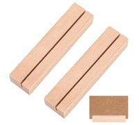 SGERUFZ 2 Pezzi Set Portacarte in Legno, Portacarte Stabile, Cavalletto per Foto in Legno, Che bello che ci sei (10,5×2,5×1,5 cm, Fessura da 2 mm)