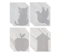 SGERUFZ 20 Pezzi Kit Riparazione Zanzariera Autoadesivo, Adesivi, Nastro Per Riparare, Invisibile, Trasparente, Due Forme (Gatto, Colomba, Mela, Casa), Per La Riparazione Di Zanzariere E Schermi