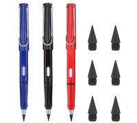 SGERUFZ 3 penne di grafite = penne con 6 punte intercambiabili, matite senza tempo senza temperamatite e inchiostro, matite di scrittura illimitate per studenti, pittori, artisti e principianti