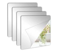 SGERUFZ 4 Pcs Specchio Adesivo da Parete 15 * 15 cm Multifunzione per Armadio e Muro Pellicola Specchio Adesivi da Parete Design