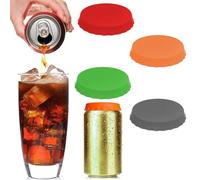 SGERUFZ 4 Pcs Tappi per Lattine in Silicone Riutilizzabili Compatibili con la Maggior Parte delle Lattine di Bevande Colori Vari