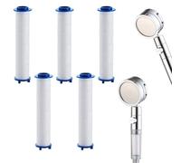 SGERUFZ 5 Pezzi Filtro Doccia in Cotone PP Filtro per Doccetta Doccia Anticalcare Sostituibile Cotone Filtro Doccia a Risparmio Energetico per la Rimozione Della Cartuccia dei Sedimenti(8 x 2.5cm)