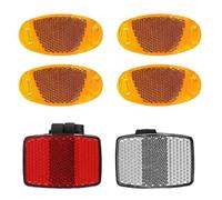 SGERUFZ 6 Pcs Riflettori per Bici Anteriori e Posteriori Catarifrangente con Staffa per Ruote Mountain Bike Accessori Ciclismo