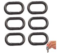 SGERUFZ 6 pezzi piccolo carabiner 1 pollice nero moschettone arrampicata O-ring piccolo moschettone moschettone nero adatto per portachiavi auto gancio e portafogli portachiavi pezzi di ricambio