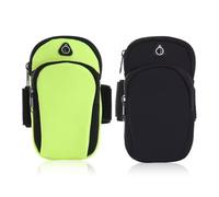 SGERUFZ Borsa Sportiva 2 Pezzi, Fascia da Braccio con Porta per Cuffie, Fascia per Cellulare per Corsa e Palestra, Ciclismo