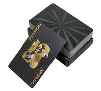 SGERUFZ Carte da Magia, Plastica Impermeabile, Mazzo Carte da Gioco, Carte Poker, Carte da Poker, Carte Francesi, Playing Cards, Waterproof (Black)