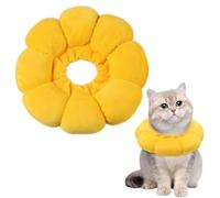 SGERUFZ Collare elisabettiano Gatto Puro Cotone Scamosciato Traspirante Collare Gatto elisabettiano Micro Impermeabile antimacchia Collare Elisabetta Gatto Simpatico Fiore Collare Protettivo Gatto(M)