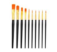 SGERUFZ Set di 10 Pennelli, Pennelli in Nylon, 5 Pennelli Rotondi e 5 Piatte, Pennelli per Artisti per Pittura a Olio, Acrilico, Gouache, Acquerello (10 Misure)