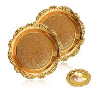 SGERUFZ Set di 2 Porta Candele Piastra Portacandele Vassoio, Ferro Rotonda Porta Candela da 10cm per Candele a Colonna Oro Porta Candela Natalizia Halloween Matrimonio Decorazione Casa