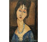 SGFGAD FHYWQ Amedeo Modigliani Poster Stampe a colori Immagine astratta di arte murale《Donna con collana》Dipinto su tela Amedeo Modigliani per decorazioni per la casa 50x80cm senza cornice