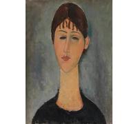 SGFGAD FHYWQ Amedeo Modigliani Poster Stampe a colori Immagine astratta di arte murale《Donna dai capelli castani》Pittura su tela Amedeo Modigliani per decorazioni per la casa 50x80cm senza cornice