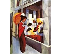 SGFGAD FHYWQ August Macke Poster Landscape Prints Abstract Wall Art Color Picture《The Hat Shop》August Macke Canvas Painting For Home Decor 40x60cm Senza cornice