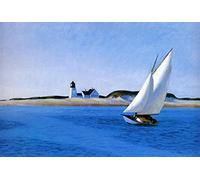 SGFGAD FHYWQ Edward Hopper Poster Stampe Scenario Immagine a colori di arte murale vintage《La gamba lunga》Edward Hopper Dipinto su tela per arredamento da salotto 50x100cm senza cornice