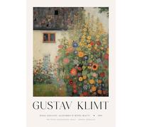 SGFGAD FHYWQ Gustav Klimt Poster Stampe a colori Immagine di arte murale vintage》Il giardino dietro la casa》Gustav Klimt Quadro su tela per arredamento salotto 50x60cm senza cornice