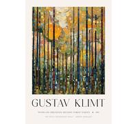 SGFGAD FHYWQ Gustav Klimt Poster Stampe a colori Immagine di arte murale vintage《Paesaggio forestale fantasy》Gustav Klimt Dipinto su tela per arredamento da salotto 50x60cm senza cornice