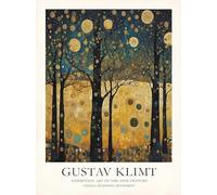 SGFGAD FHYWQ Gustav Klimt Poster Stampe Di Paesaggio Vintage Wall Art Immagine A Colori《Legni Fantasy》Gustav Klimt Pittura Su Tela Per Arredamento Salotto 50x60cm Senza Cornice