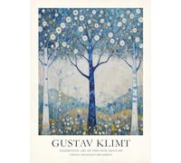 SGFGAD FHYWQ Gustav Klimt Poster Woods Stampe Vintage Wall Art Immagine a colori《Paesaggio blu》Gustav Klimt Dipinto su tela per arredamento salotto 50x60cm senza cornice