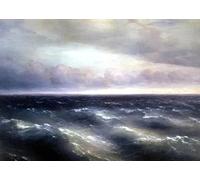 SGFGAD FHYWQ Ivan Aivazovsky Poster Stampe a colori Quadro moderno di arte murale《Il mare prima della tempesta》Paesaggio Su tela per arredamento da salotto 50x70cm senza cornice