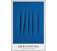 SGFGAD FHYWQ Poster Lucio Fontana Graphic Canvas Painting《Spatial Concept-Blue Split》Dalla collezione Lucio Fontana Wall Art per Regali di Arredamento Casa 40x60cm Unframed