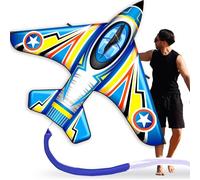 SGftre Kite - Aquilone grande per adulti, facile da volare, con linea singola, aquilone da spiaggia e parco, per giochi e attività all'aperto in famiglia (aereo blu)