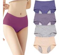 SGFZDLL 4PCS Everdrie Leakproof Ladies Underwear, Everdrie Panties for Women Over 60, High Waist, Plus Size (4PCS-C,M)