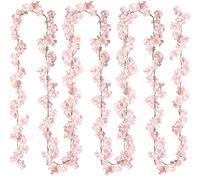 Sggvecsy Confezione da 2 ghirlande di fiori di ciliegio artificiali da appendere, in seta, per casa, matrimonio, giardino, feste, arco, ufficio, decorazione (rosa)