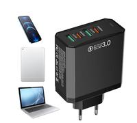 Sghtil Adattatore di alimentazione UE - 2 porte USB + 2 PD adattatore da viaggio UE | 4 in 1 multi-interfacce ricarica rapida QC3.0 per viaggi esteri hotel crociera soggiorno professionale