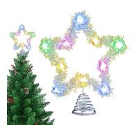 Sghtil Albero di Natale a forma di stella, con luci, decorazione riutilizzabile per la casa, il camino, la scrivania, il soggiorno, la camera da letto, il terrazzo, il giardino, l'ufficio, la scuola