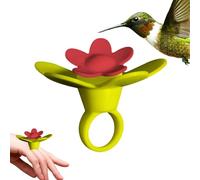 Sghtil Anello di alimentazione del colibrì, mangiatoia ad anello di colibrì - Raga di portatile portatile,Strumenti di alimentazione fatti a mano selvaggio in silicone per la finestra del