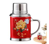 Sghtil Caccia da tè in ceramica, tazze in ceramica per caffè - creativa cinese - 460 ml NOSTALGICA DIBINA FORRITA sfoglia di malattia caffè strato con tetta per casa