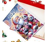 Sghtil Calendario 'avvento natalizio, calendario 'avvento con Panda 2D, 24 pezzi da appendere per zaino specchio retrovisore feste natalizie porta albero